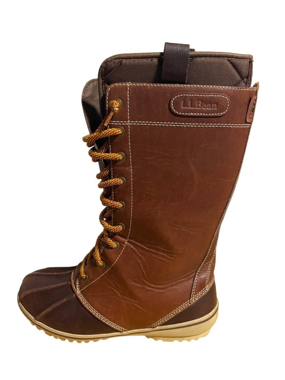 L.L. BeanBar Harbor Tall Leather Duck Boots Womens Size 6 M Chores Cold Weather